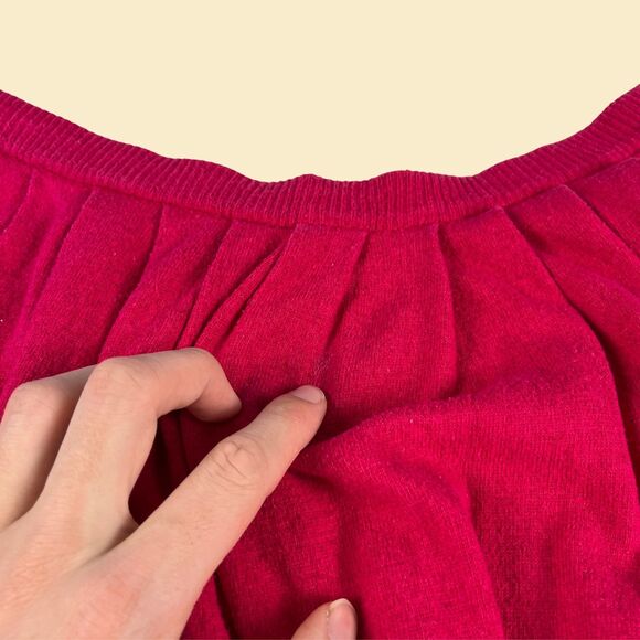 1980s M pink knit skirt by Liz Claiborne, vintage 1980s button down midi skirt - Picture 6 of 9